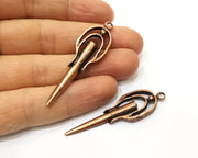 2 Copper Charm Antique Copper Plated Charm (58x16mm) G17650