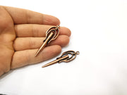 2 Copper Charm Antique Copper Plated Charm (58x16mm) G17650