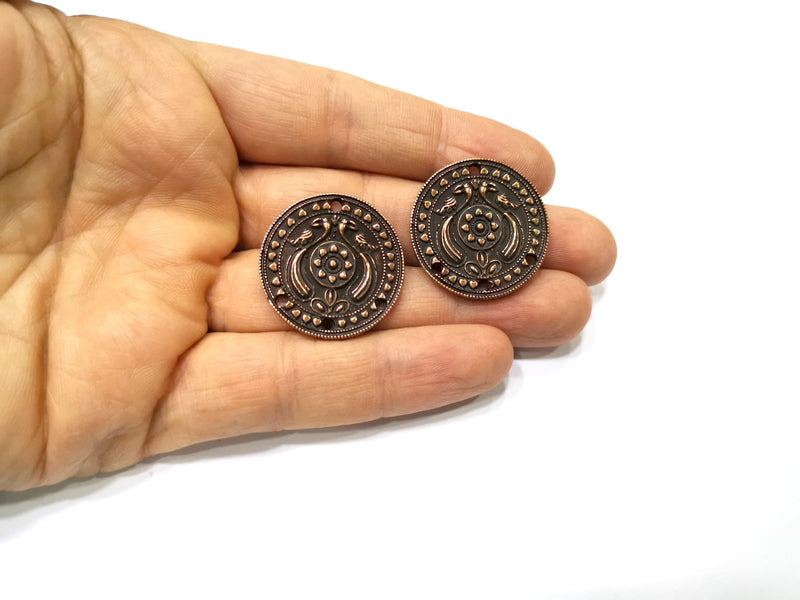 2 Copper Charm Connector Antique Copper Charm (29mm) G17287
