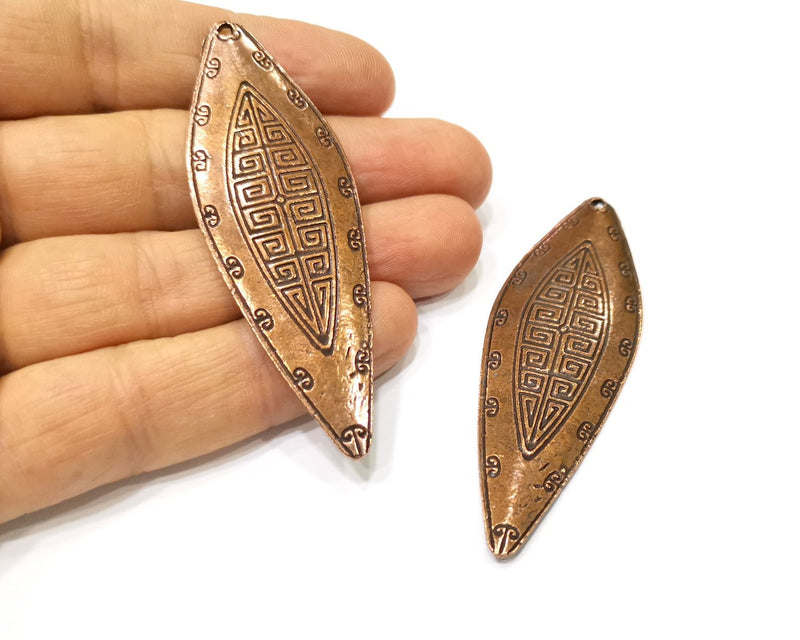 2 Copper Charm Antique Copper Charm (74x24mm) G17289
