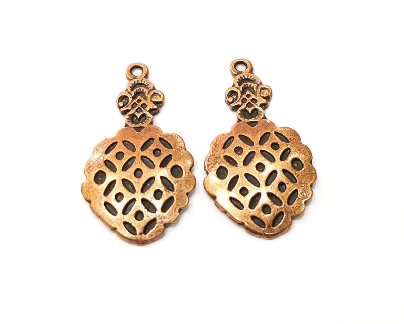 2 Copper Charm Antique Copper Charm (43x23mm) G17656