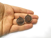 2 Copper Charm Antique Copper Charm (25mm) G17295