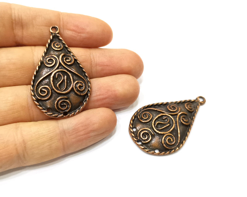 2 Copper Charm Connector Antique Copper Charm (45x27mm) G17311