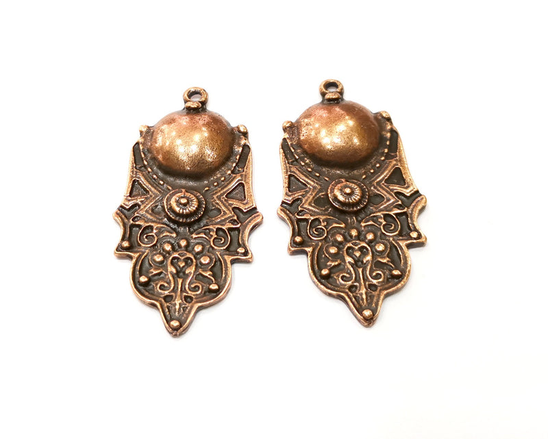 2 Copper Charm Antique Copper Charm (52x27mm) G17663