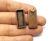 Earring Blank Backs Base Settings Copper Resin Blank Cabochon Base inlay Mountings Antique Copper Plated (25x10mm blank) 1 Pair G17314