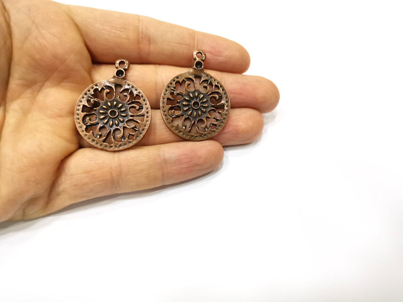 2 Copper Charm Antique Copper Charm (39x29mm) G17324