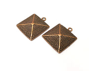 2 Copper Charm Antique Copper Charm (36x30mm) G17328