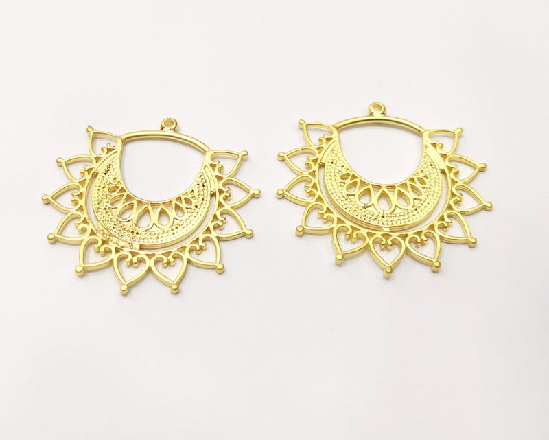 2 Gold Charms Gold Plated Charms  (41x40mm)  G17331