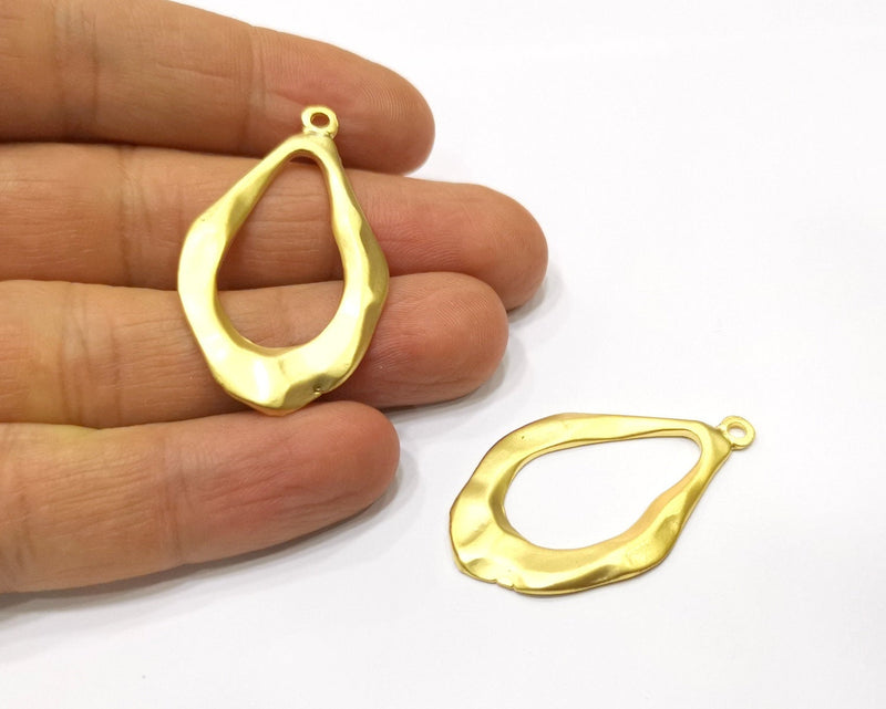 2 Gold Charms Gold Plated Charms  (42x25mm)  G19126