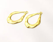 2 Gold Charms Gold Plated Charms  (42x25mm)  G19126
