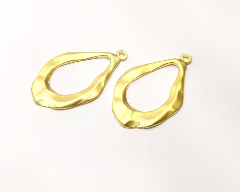 2 Gold Charms Gold Plated Charms  (42x25mm)  G19126