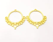 2 Gold Charms Gold Plated Charms  (43x39mm)  G17333