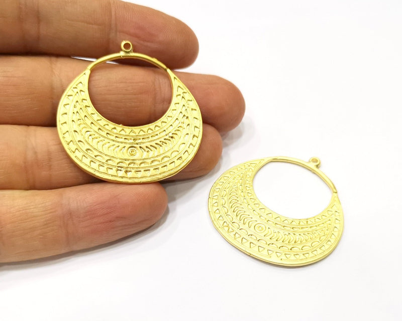 2 Gold Charms Gold Plated Charms  (40mm)  G17334