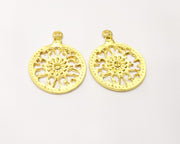 2 Gold Charms Gold Plated Charms  (39x29mm)  G17341