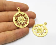2 Gold Charms Gold Plated Charms  (39x29mm)  G17341