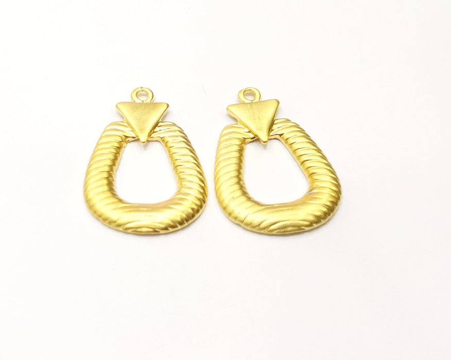 2 Gold Charms Gold Plated Charms  (31x22mm)  G17345