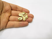 2 Leaf Charms Gold Plated Charms  (39x32mm)  G17346