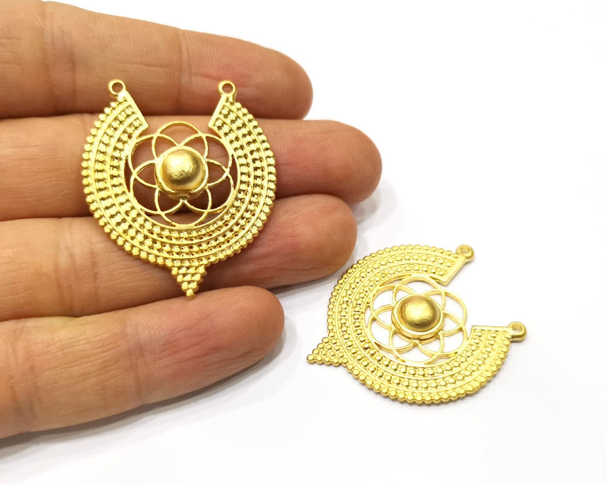 2 Gold Charms Gold Plated Charms  (40x34mm)  G17347