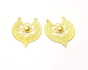 2 Gold Charms Gold Plated Charms  (40x34mm)  G17347