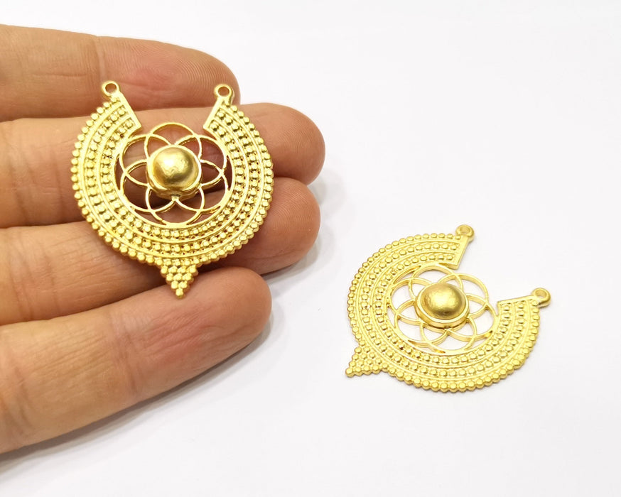 2 Gold Charms Gold Plated Charms  (40x34mm)  G17347