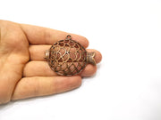 Fish Pendant Antique Copper Plated Metal (57x48mm) G17360