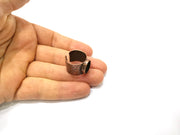 Copper Ring Settings inlay Ring Blank Mosaic Ring Bezel Base Cabochon Mountings (14x10 mm blank) Antique Copper Plated Brass  G17362