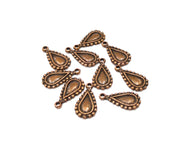 10 Teardrop Charm Antique Copper Charm (20x10mm) G17364