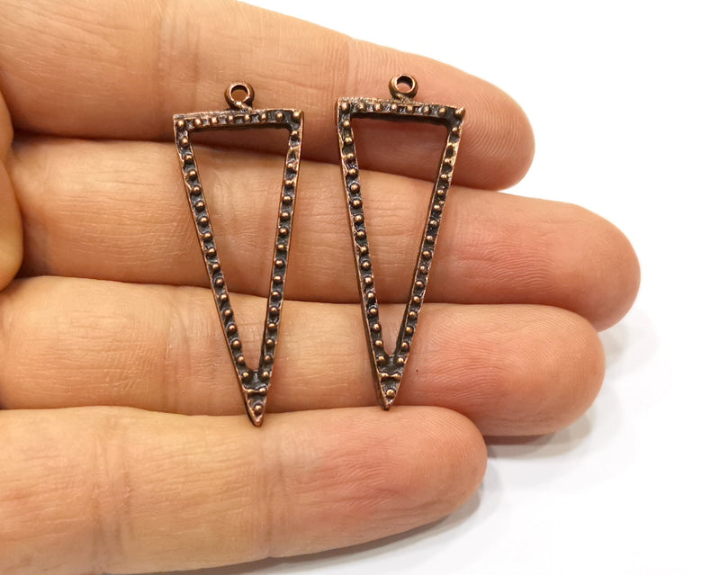 4 Triangle Charm Antique Copper Charm (43x16mm) G17366