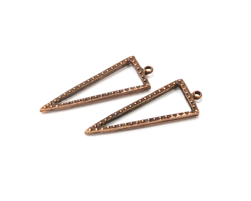 4 Triangle Charm Antique Copper Charm (43x16mm) G17366