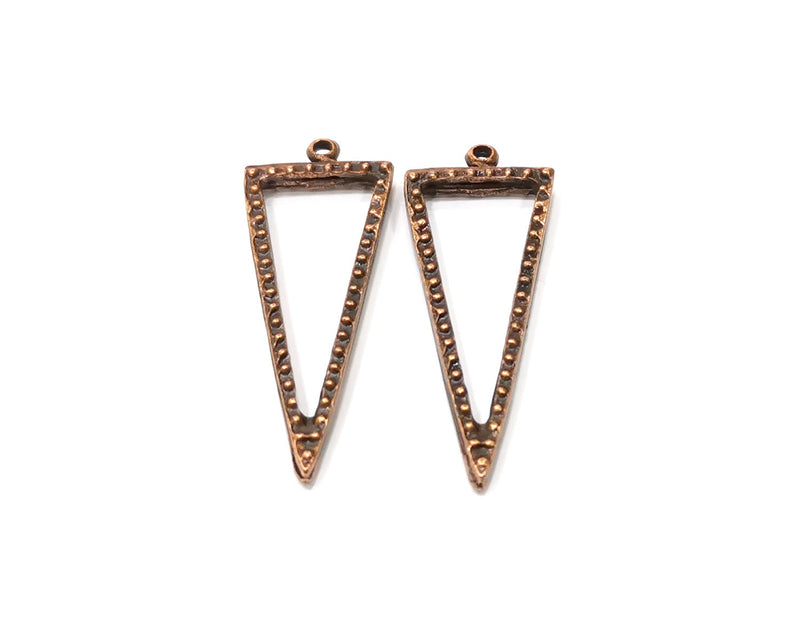 4 Triangle Charm Antique Copper Charm (43x16mm) G17366