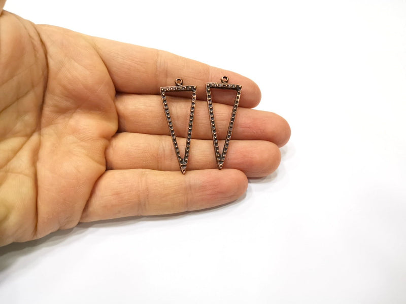 4 Triangle Charm Antique Copper Charm (43x16mm) G17366