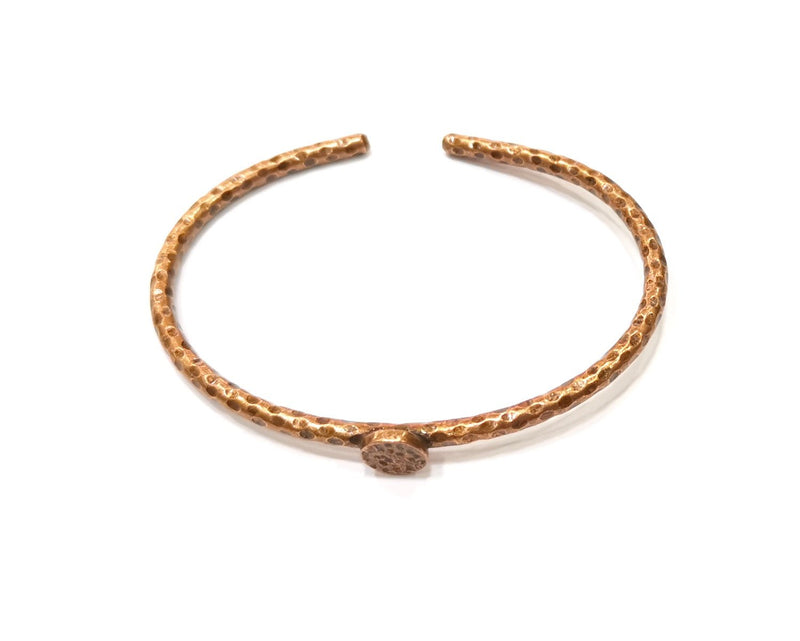 Bracelet Blank Hammered Cuff Mountings Bangle Blank Glass Cabochon Base Adjustable Antique Copper Bracelet (8mm Blank) G17367