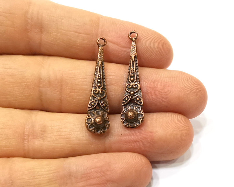 4 Copper Charm Antique Copper Charm (34x7mm) G17375