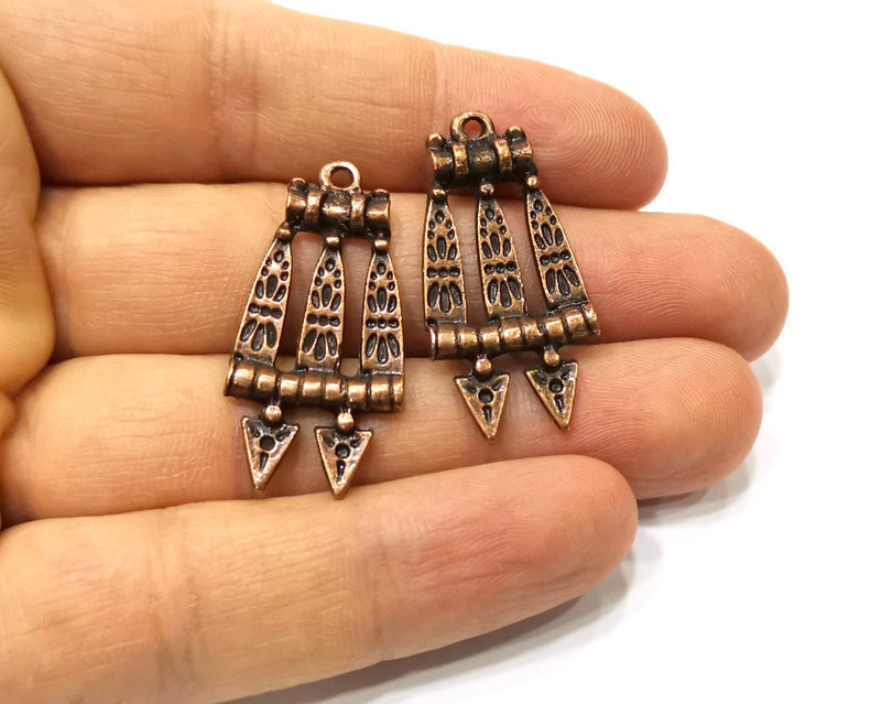 4 Copper Charm Antique Copper Charm (36x18mm) G17378