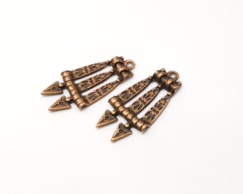 4 Copper Charm Antique Copper Charm (36x18mm) G17378