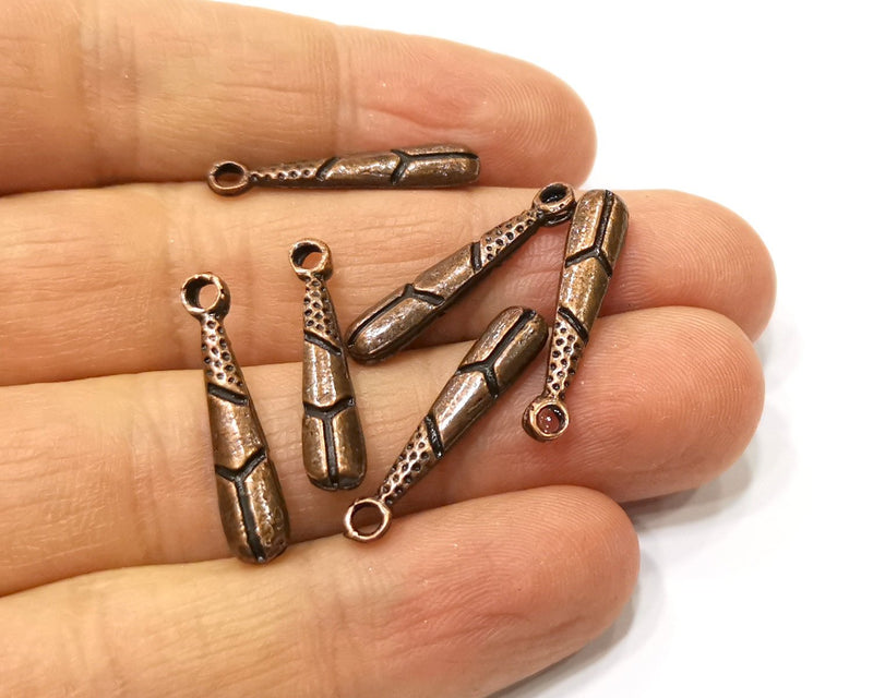 10 Copper Charm Antique Copper Charm (25x5mm) G17398