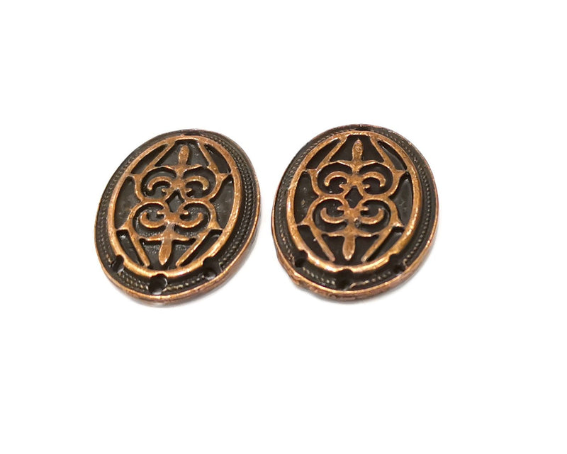 2 Copper Charm Connector Antique Copper Charm (33x24mm) G17399