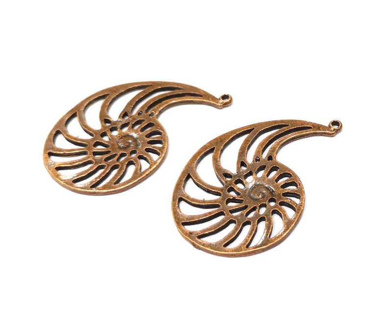 2 Copper Charm Antique Copper Charm (50x31mm) G17406