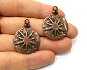 2 Copper Charm Antique Copper Charm (34x26mm) G17410