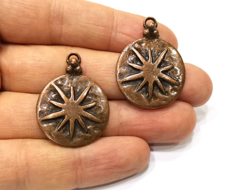 2 Copper Charm Antique Copper Charm (34x26mm) G17410