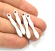 10 Silver Charms Antique Silver Plated Metal (32x5mm) G11403