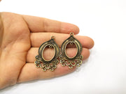 2 Antique Bronze Charm Connector Antique Bronze Plated Charm (44x28mm) G17508