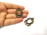 2 Antique Bronze Charm Connector Antique Bronze Plated Charm (44x28mm) G17508