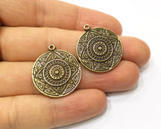4 Antique Bronze Charm Antique Bronze Plated Charm (24mm) G17423