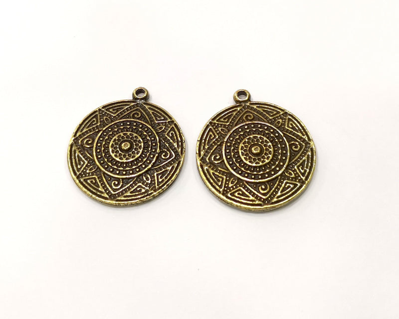 4 Antique Bronze Charm Antique Bronze Plated Charm (24mm) G17423