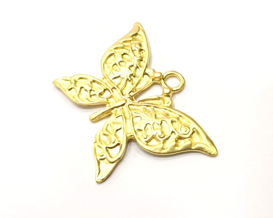 Butterfly Pendant Gold Plated Charms  (57x37mm)  G17427