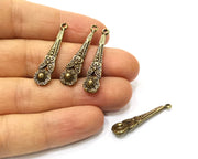 5 Antique Bronze Charm Antique Bronze Plated Charm (34x7mm) G17430