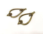 2 Antique Bronze Charm Antique Bronze Plated Charm (54x26mm) G17431