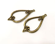 2 Antique Bronze Charm Antique Bronze Plated Charm (54x26mm) G17431