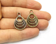 6 Antique Bronze Charm Antique Bronze Plated Charm (28x18mm) G17435